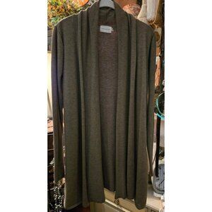 WT # 2004 Ladies Med/large Pretty Dreamers Green Open Front Tunic Cardigan